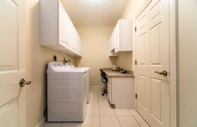 42 N Woods Rd, Hamden, CT 06518 - washroom with cabinet space, washer and dryer, light tile patterned floors, and baseboards