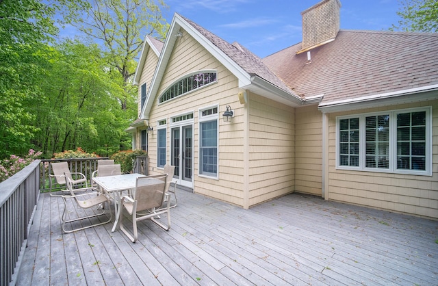 42 N Woods Rd, Hamden, CT 06518 - wooden terrace with outdoor dining area