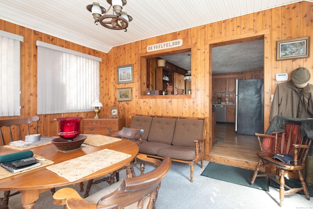 174 Bunker Hill Rd, Cornwall, CT 06796 - living room featuring wood walls and a chandelier