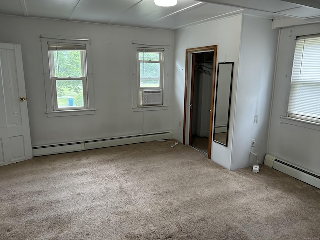 80 Colony St, Ansonia, CT 06401 - unfurnished bedroom featuring a baseboard radiator, carpet floors, and cooling unit