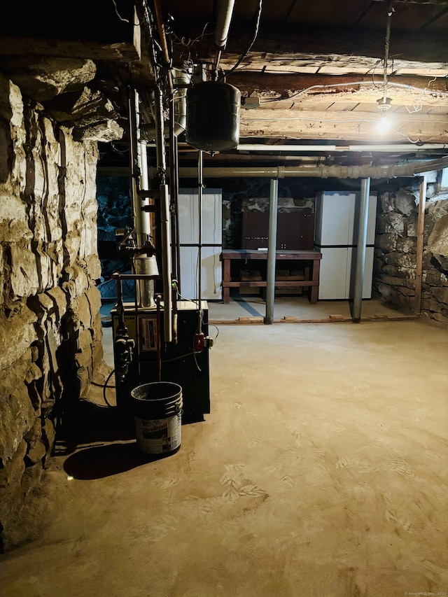 80 Colony St, Ansonia, CT 06401 - unfinished basement with a heating unit