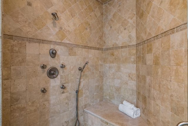 detailed view of a tile shower