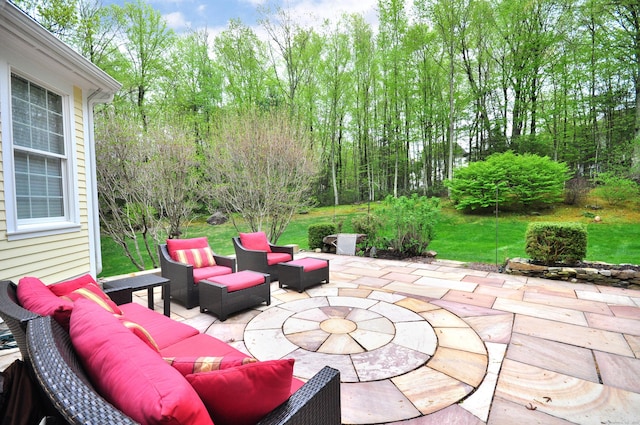 view of patio with an outdoor hangout area