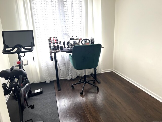 135 Bucks Hill Rd Apt 8, Waterbury, CT 06704 - office area with baseboards and wood finished floors