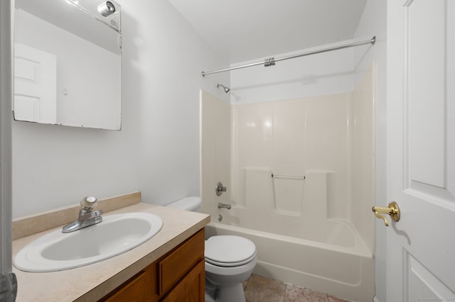 24 Fort Shantok Rd, Montville, CT 06382 - bathroom featuring vanity, shower / bathing tub combination, tile patterned floors, and toilet