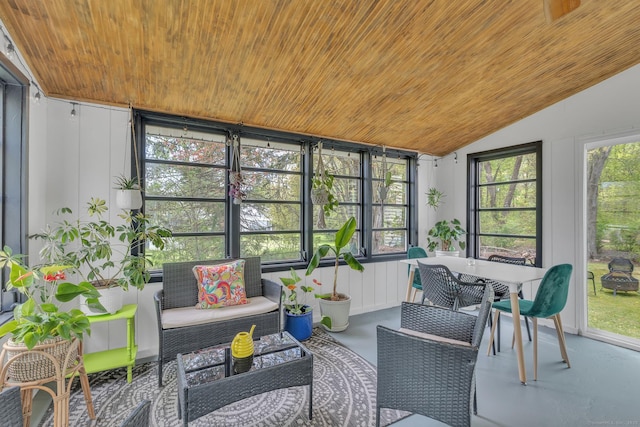 sunroom with an outdoor hangout area