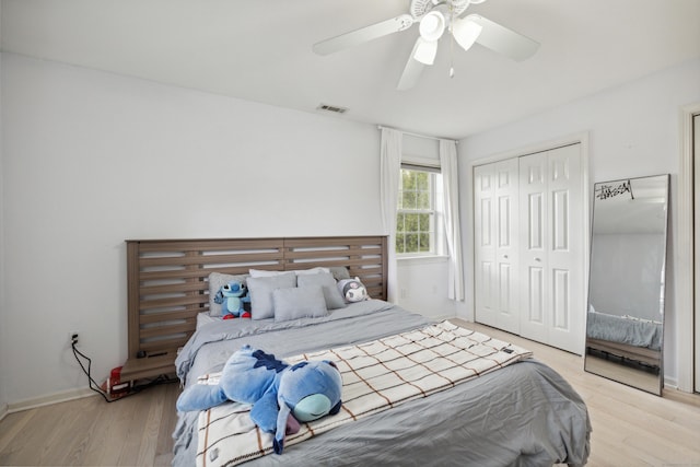 9 Baldwin Dr, Farmington, CT 06032 - bedroom featuring wood finished floors, a closet, a ceiling fan, and baseboards