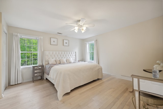 9 Baldwin Dr, Farmington, CT 06032 - bedroom featuring light wood-style floors, baseboards, and a ceiling fan