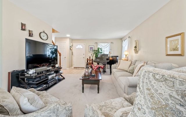 living area with baseboards