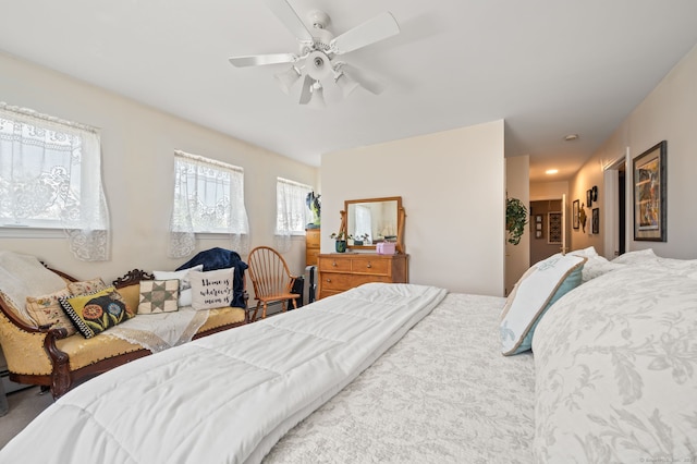 bedroom with a ceiling fan