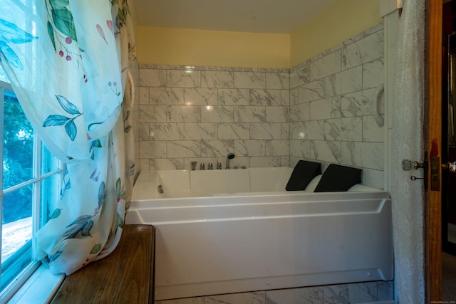 45 Roseland Park Rd, Woodstock, CT 06281 - bathroom featuring marble look tile flooring