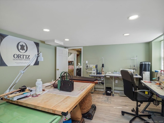 134 Painter Ave, West Haven, CT 06516 - office area featuring recessed lighting and wood finished floors