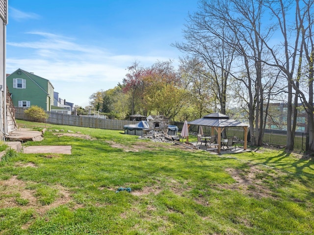 134 Painter Ave, West Haven, CT 06516 - view of yard with a gazebo, a fenced backyard, and a patio area