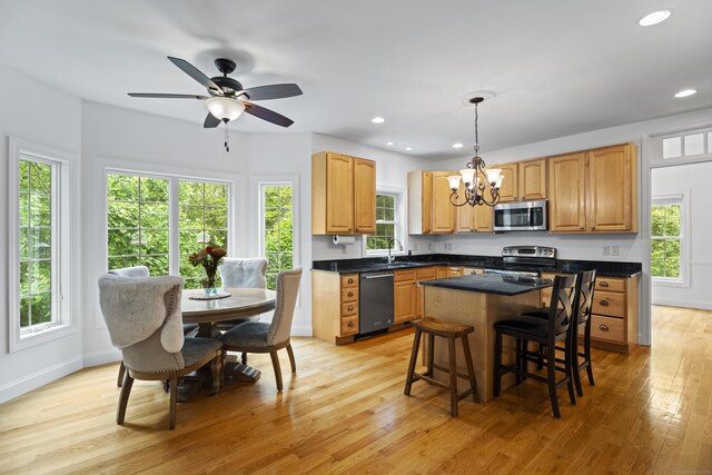 202 Horse Hill Rd, Westbrook, CT 06498 - kitchen featuring stainless steel appliances, a chandelier, a sink, plenty of natural light, and recessed lighting