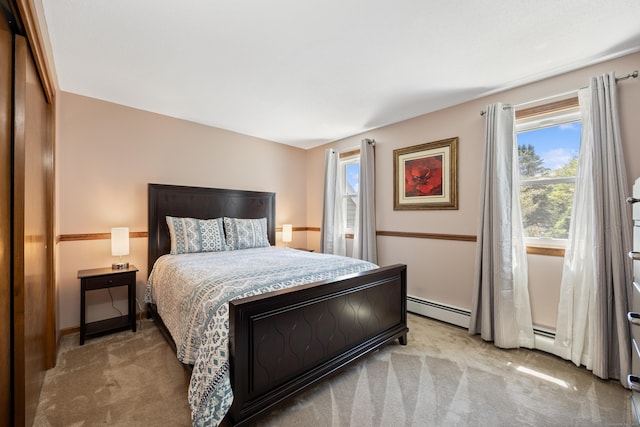 54 Silo Dr, Wethersfield, CT 06109 - bedroom featuring light colored carpet and a baseboard heating unit