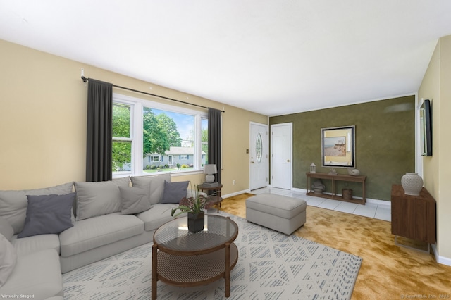 250 Glenn Dr, Stratford, CT 06614 - living area featuring baseboards and light colored carpet