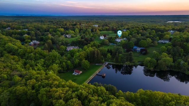 945 Oenoke Rdg, New Canaan, CT 06840 - aerial view at dusk of a water view and a view of trees
