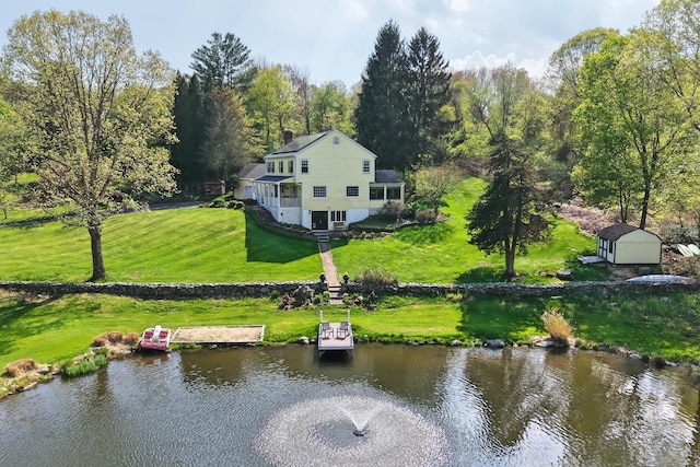 2 White Oak Farm Rd, Newtown, CT 06470 - view from above of property with a large body of water