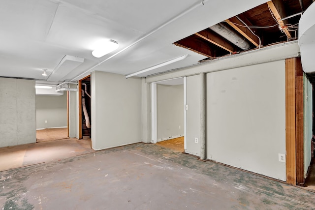 view of unfinished below grade area