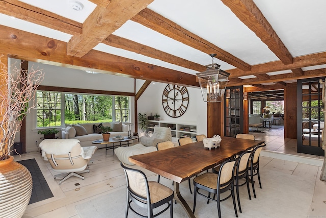 37 Cedar Hls, Weston, CT 06883 - dining room with healthy amount of natural light and beamed ceiling