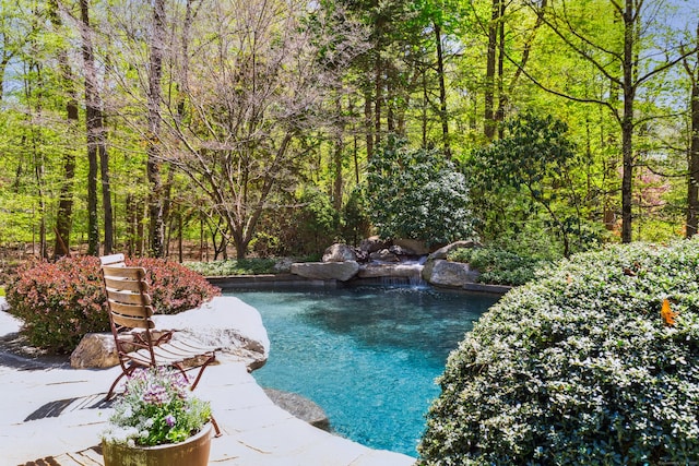 37 Cedar Hls, Weston, CT 06883 - swimming pool featuring a forest view