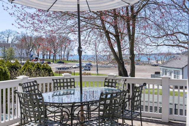 43 Pine Point Rd, Norwalk, CT 06853 - wooden deck featuring outdoor dining area