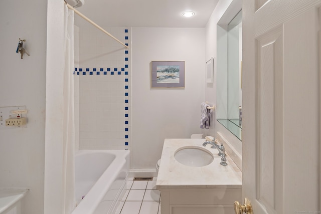 43 Pine Point Rd, Norwalk, CT 06853 - full bathroom featuring shower / bath combination with curtain, toilet, tile patterned flooring, and vanity