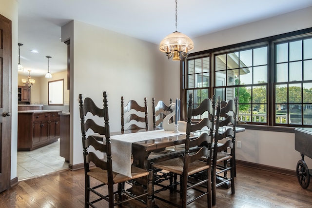 23 Hefflon Farm Rd, Old Lyme, CT 06371 - dining area featuring a chandelier, light wood finished floors, baseboards, and recessed lighting