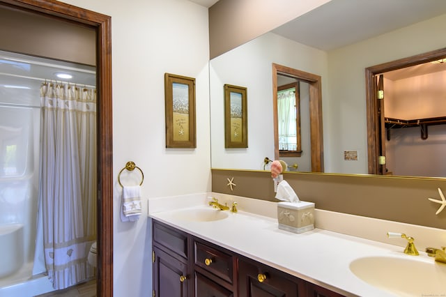 23 Hefflon Farm Rd, Old Lyme, CT 06371 - full bathroom with double vanity and curtained shower