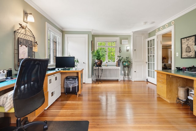 44 Walbridge Rd, West Hartford, CT 06119 - office space with radiator heating unit, light wood finished floors, and ornamental molding