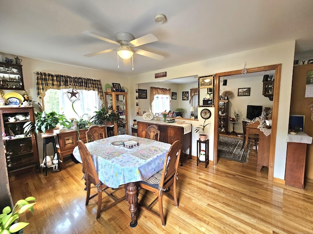 69 Elmdale Rd, Canterbury, CT 06331 - dining area with plenty of natural light, light wood-type flooring, and ceiling fan