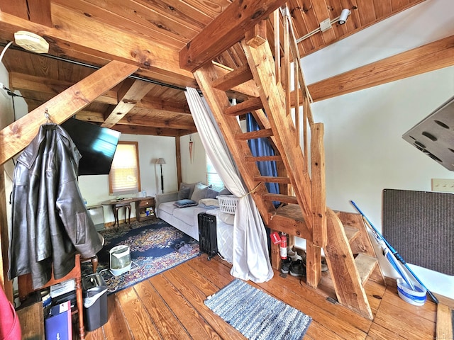 69 Elmdale Rd, Canterbury, CT 06331 - bedroom featuring wood finished floors, wooden ceiling, and beam ceiling