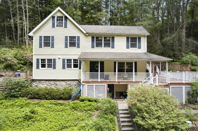 18 Brookside Trl, Monroe, CT 06468 - view of front of property featuring stairway and a porch
