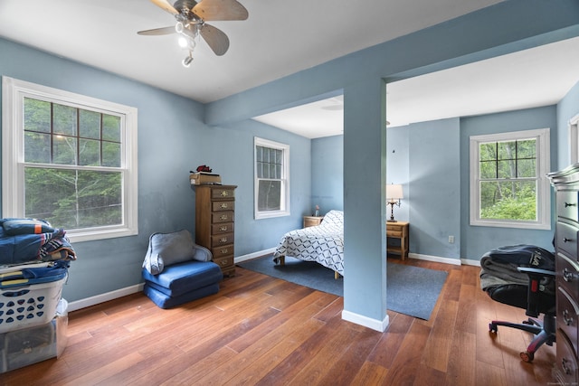 18 Brookside Trl, Monroe, CT 06468 - bedroom with wood finished floors, baseboards, and a ceiling fan