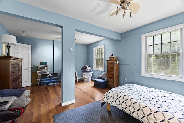 18 Brookside Trl, Monroe, CT 06468 - bedroom featuring wood finished floors, ceiling fan, and baseboards