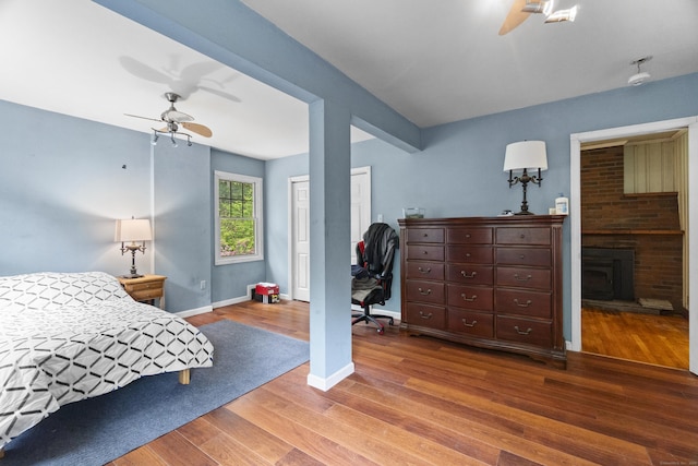 18 Brookside Trl, Monroe, CT 06468 - bedroom with wood finished floors, baseboards, a ceiling fan, and multiple closets
