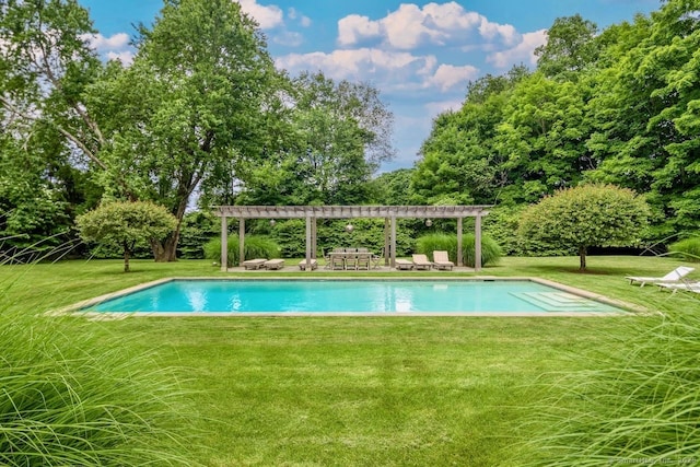 3113 Bronson Rd, Fairfield, CT 06824 - swimming pool with a pergola and a lawn