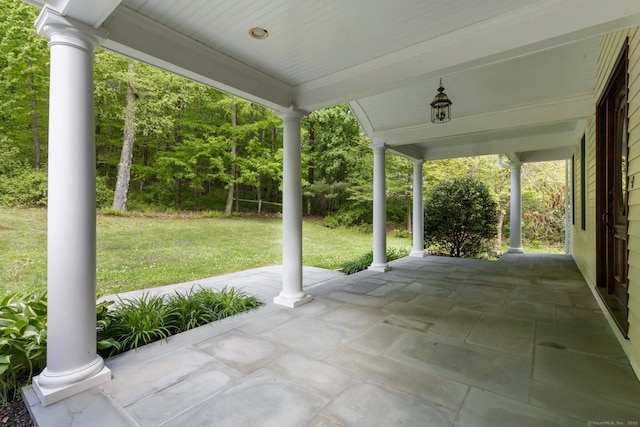 9 Brick School Dr, Redding, CT 06896 - view of patio with a porch