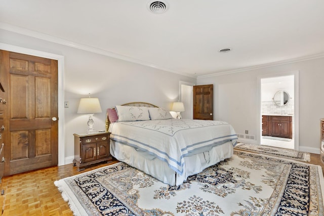 9 Brick School Dr, Redding, CT 06896 - bedroom featuring ornamental molding, baseboards, and ensuite bathroom