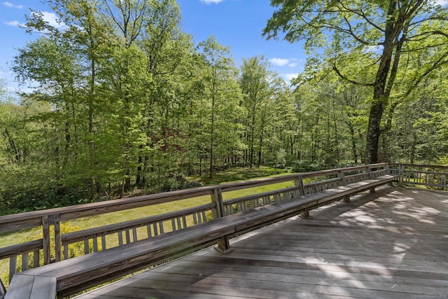 9 Brick School Dr, Redding, CT 06896 - wooden terrace with a view of trees