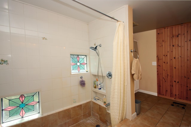 231 Lake Shore Dr, East Haddam, CT 06415 - full bath with a tile shower, tile patterned floors, and baseboards