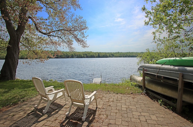 231 Lake Shore Dr, East Haddam, CT 06415 - view of patio with a water view
