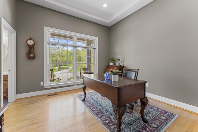 15 Hickory Hill Rd, Avon, CT 06001 - office featuring light wood-style flooring, baseboards, visible vents, and recessed lighting