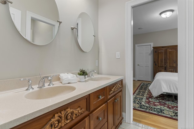 15 Hickory Hill Rd, Avon, CT 06001 - bathroom featuring double vanity, tile patterned flooring, and a sink