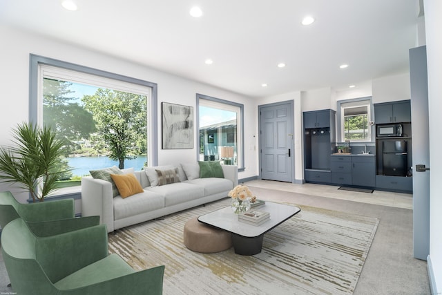 13 Kellogg St, Brookfield, CT 06804 - living room featuring recessed lighting and a water view
