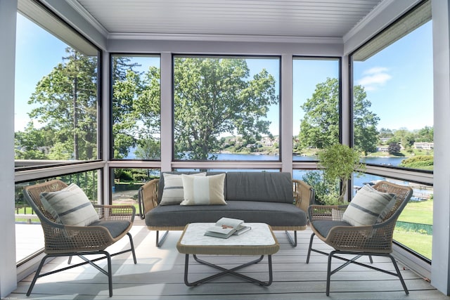 13 Kellogg St, Brookfield, CT 06804 - sunroom with a water view and an outdoor living space