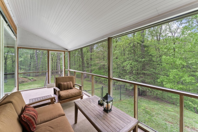 27 Whippoorwill Ln, Bethany, CT 06524 - sunroom / solarium with lofted ceiling, a wooded view, outdoor lounge area, and healthy amount of natural light