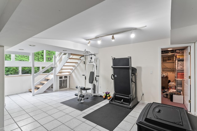 27 Whippoorwill Ln, Bethany, CT 06524 - exercise room featuring light tile patterned flooring