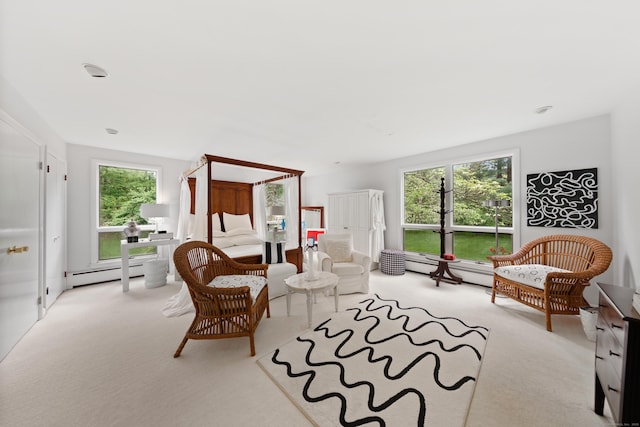 10 Twin Falls Ln, Westport, CT 06880 - carpeted living area featuring a baseboard heating unit