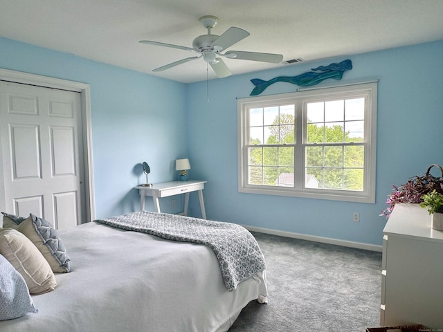 39 Farmstead Ln, Suffield, CT 06078 - bedroom featuring baseboards, carpet floors, and a ceiling fan